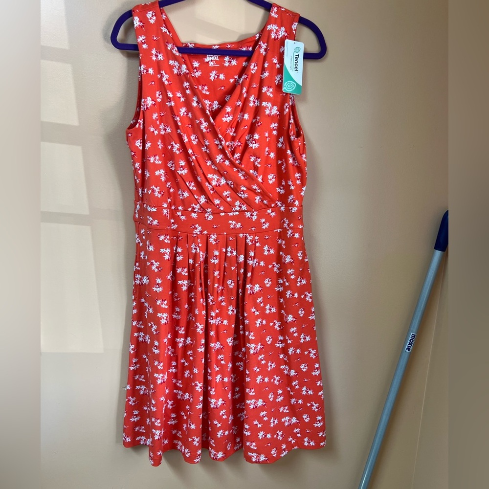 NEW Floral Red Dress with POCKETS